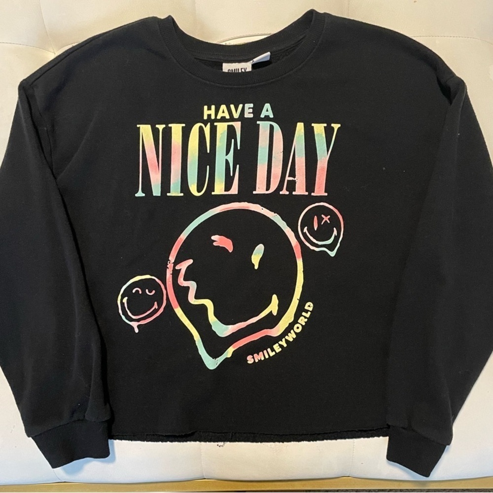 SmileyWorld Black Graphic Sweatshirt